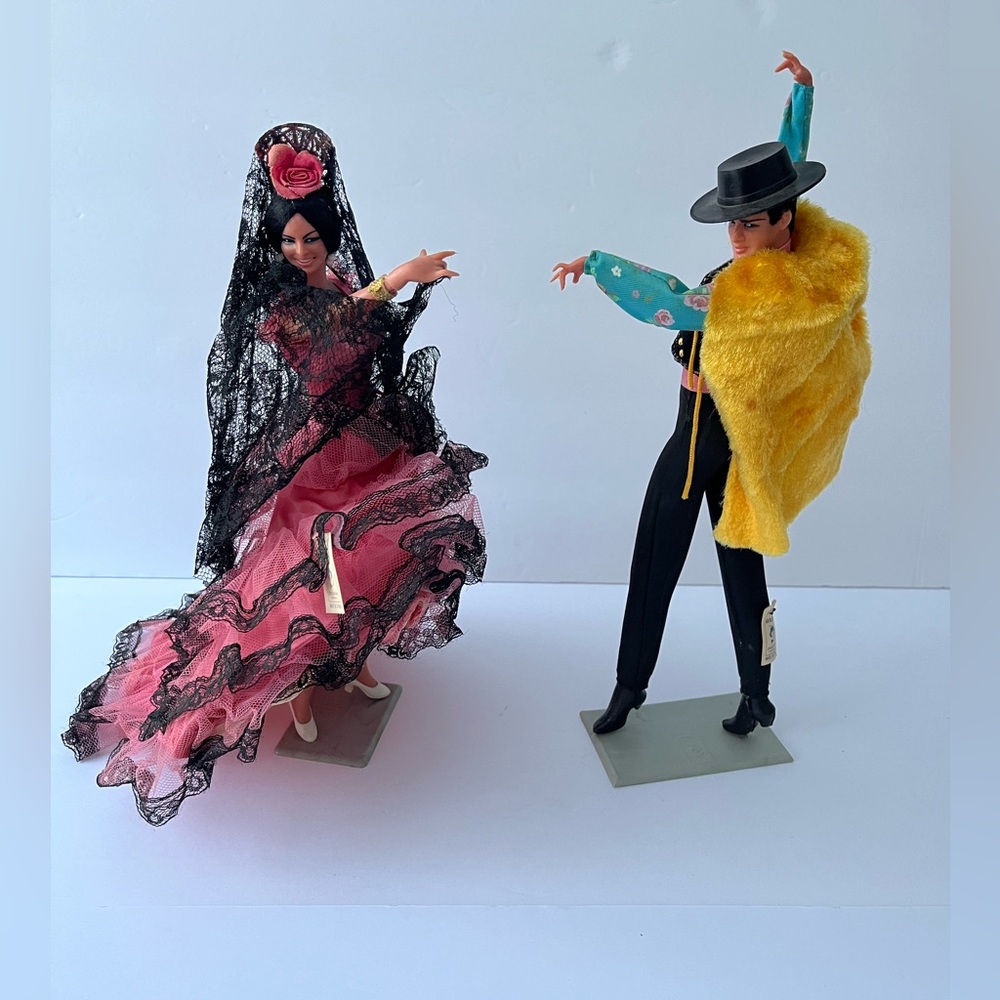Vtg Marin Chiclana Spanish FLAMENCO DANCER
DOLLS Man And Woman 13” With Stands